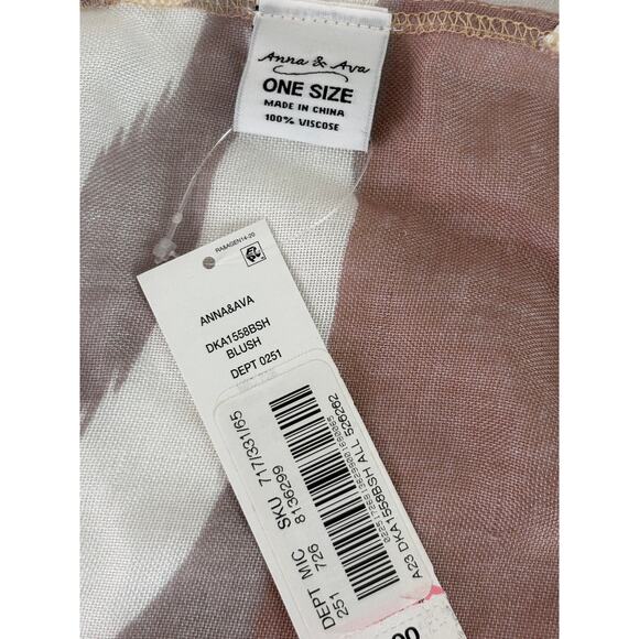 Anna & Ava Cover Up Shawl Top One Size Blush Kimono Tropical Zebra Print Resort - Picture 6 of 11